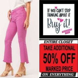 LOFT Vibrant Pink Wide Leg Jeans. NWOT Size 6